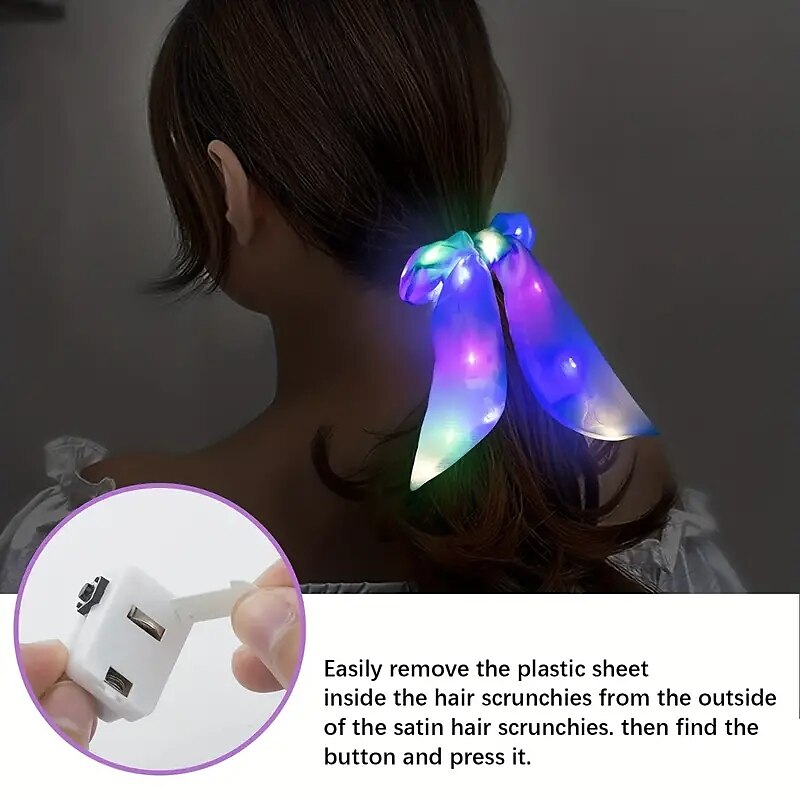 9PCS Light Up Your Look with this Glittery Neon Bowknot Hair Tie! 2025 - $17.99 –P7