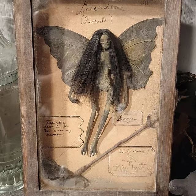 Halloween Mummified Fairy Display Box Solid Mdf Rectangle Distressed Wooden Hard Gift Durable Scary Mummy Skeleton With Wing Decoration Living Room Supplies 2025 - $23.99 –P1