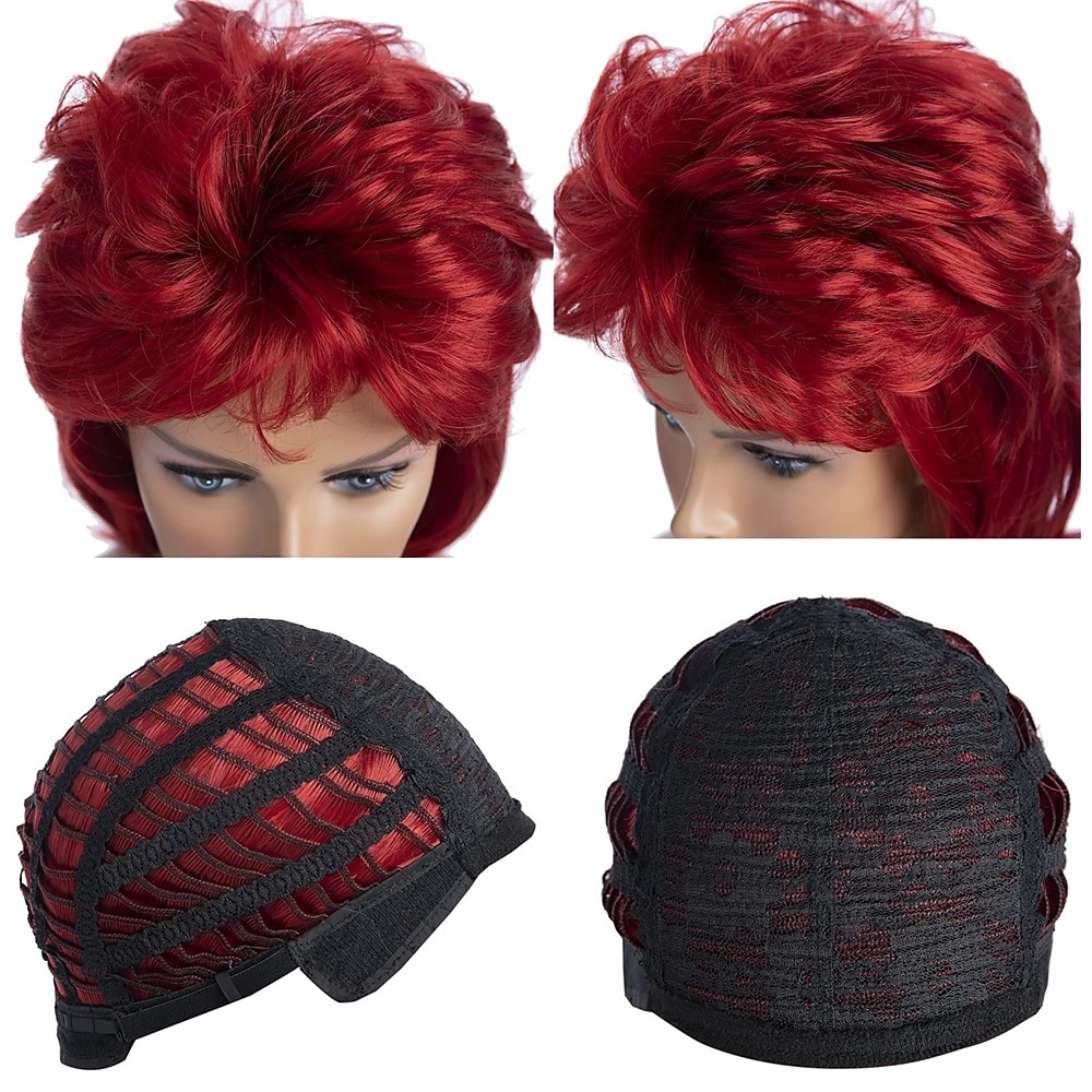 Parrucche mullet per donne rosso vino lunga stratificata capelli rocker anni '70 '80 parrucca sintetica cosplay parrucche di Halloween del 2026 a $20.99 –P9