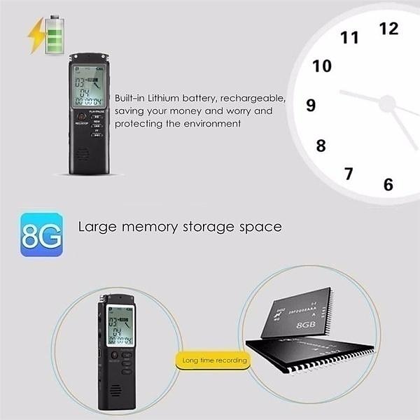 2025年 高品質 8 グラム/16 グラム/32 グラム充電式ボイスレコーダーデジタルオーディオレコーダーボイスレコーダー mp3 プレーヤー録音ペン コレクション – $31.99 –P5