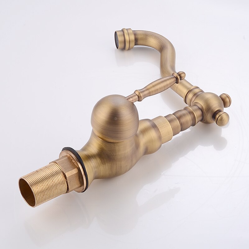 Luxury Retro Style Utility Sink Laundry Gold Faucet, Centerset High Arc One Handle One Hole Wash Basin Tap with Hot and Cold Water Switch, Laundry Tub Pot Filler Commercial Faucet in Antique Brass 2025 - $72.99 –P2