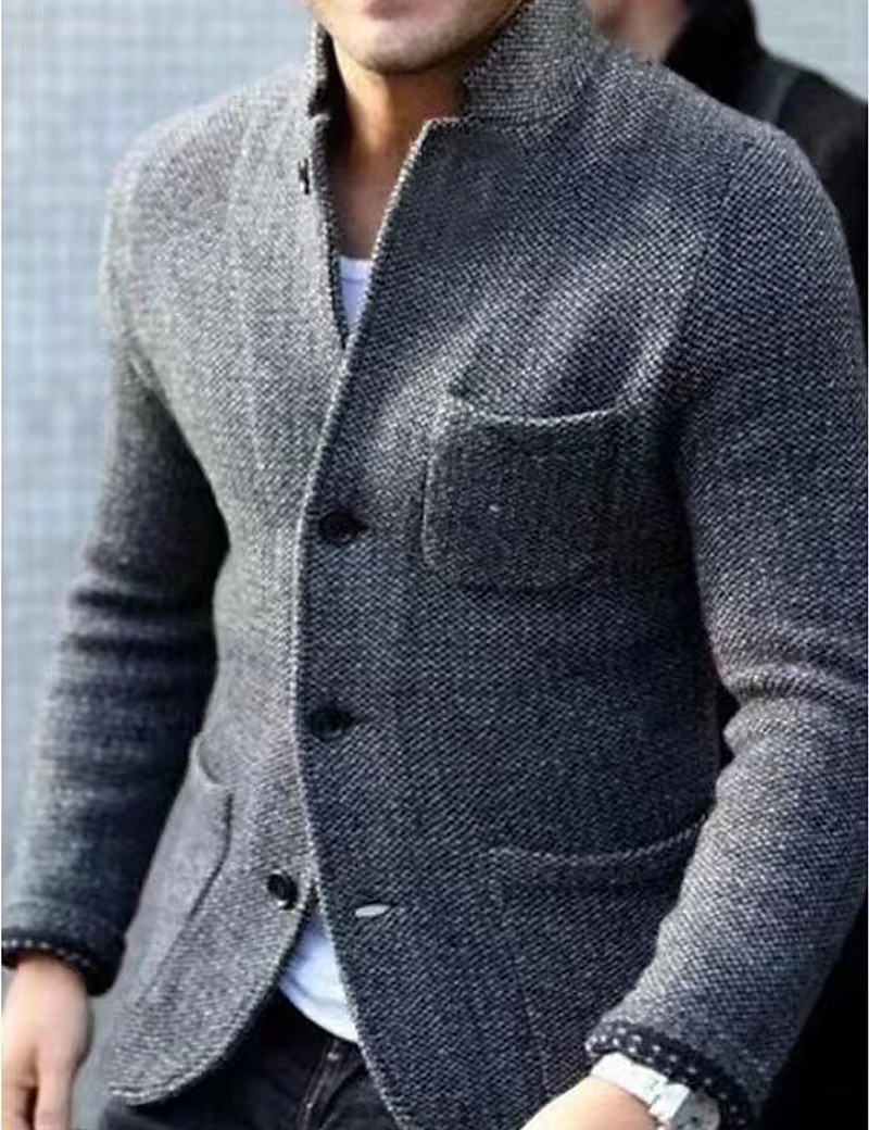 Herren Jacke Freizeitjacke Outdoor Freizeitskleidung Warm Taste Tasche Herbst Winter Glatt Modisch Strassenmode Ständer Standard Schwarz Blau Grau Jacken 2025 - $51.99 –P1