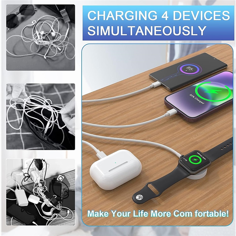 4-in-2 Apple Watch Charger Cable for Apple Watch/iPhone/Airpods Watch Magnetic Charging Cable with iWatch Series SE/8/7/6/5/4/3/2 2025 - $18.99 –P6