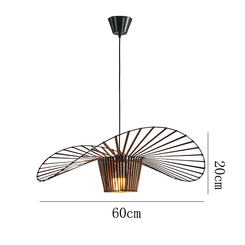 pendellampe vintage stue lysekrone pendellampe 60cm led vertigo lampe pendellampe laget av glassfiber / polyuretan e27 for lampeskjerm, restaurant, bar, kafé, svart 110-240v 2025 - $279.99 –P5