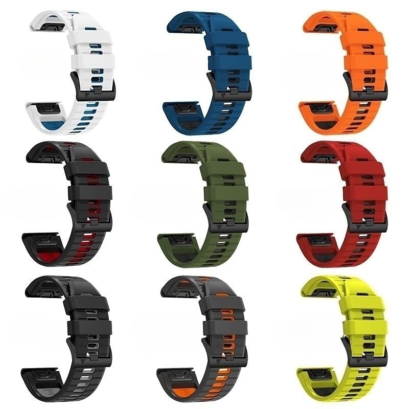 حزام إلى جارمين Fenix 7 7X 6 6X Pro Forerunner 955 945 935 Instinct 2X Solar Epix Approach S62 S60 Marq Descent G1 Quatix سيليكون إستبدال حزام 26mm 22mm تناسب سريع عصابة الرياضة معصمه 2025 - $17.99 –P1