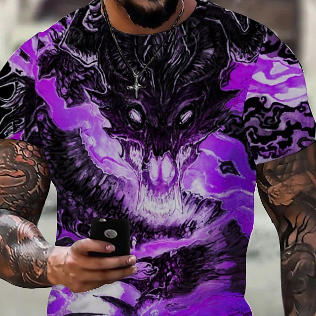 Herre Grafisk Dyr Drage T skjorte Kortermet T skjorte 3D-utskrift Crew-hals Skjorte Årgang Mote Designer utendørs Daglig Sport Lysegul Mørkegul Svart Vår sommer Klær S M L XL 2XL 3XL 2025 - $17.99 –P6