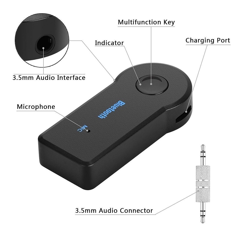 Wireless Bluetooth 3.5mm AUX Audio Stereo Music Home Car Receiver Adapter Mic Bluetooth Receiver 3.5mm Wireless Car Bluetooth Adaptor Aux Car Audio Receiver Converter,bluetooth-adapter,bluetooth adapter,adaptador bluetooth,wireless speaker,bluetoothcarkit 2025 - $11.99 –P3