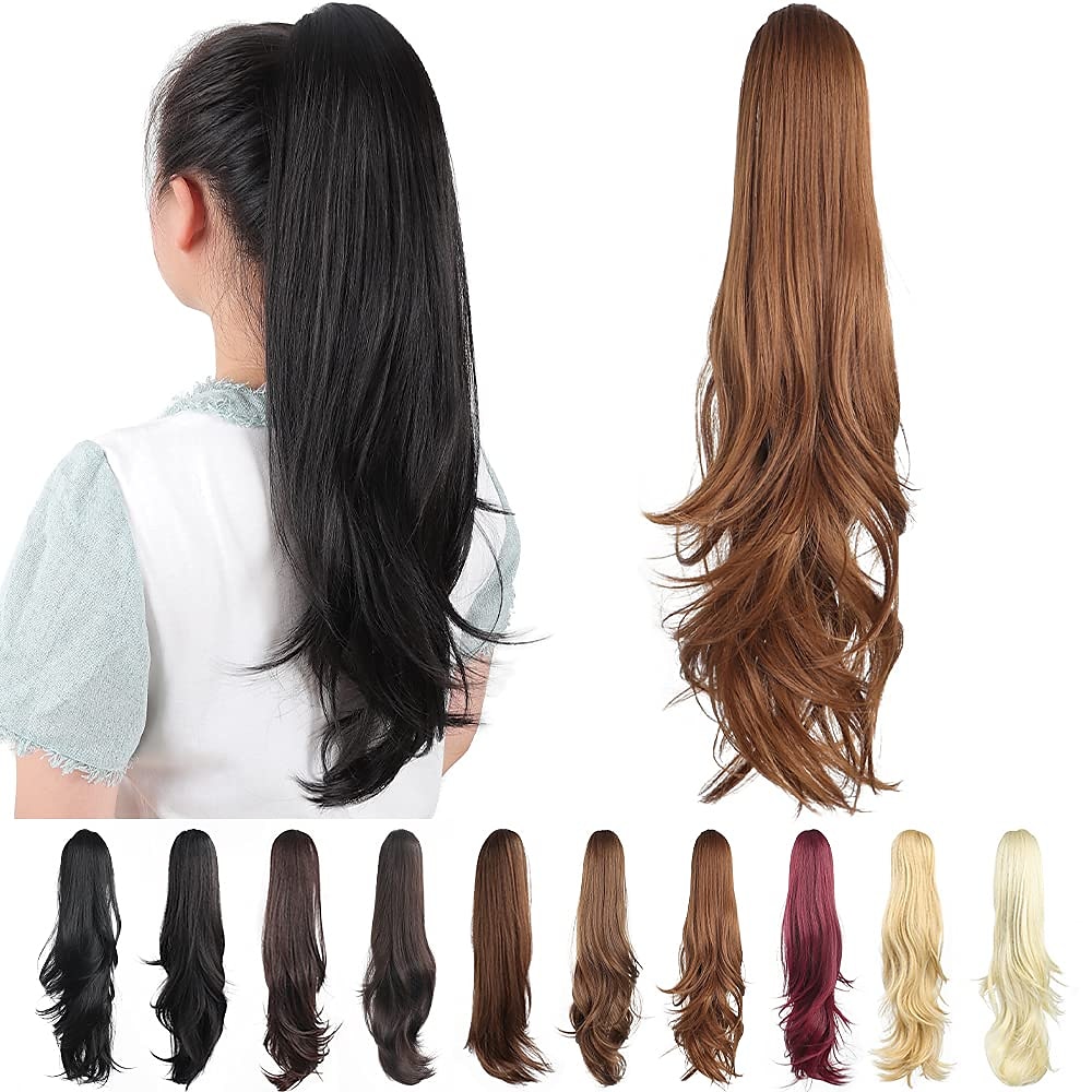 Extension de queue de cheval griffe pour les femmes morceau de cheveux bouclés 24 extensions de cheveux de queue de cheval synthétique très longue & volumineux bouclé ondulé résistant à la chaleur de 2025 ? $13.99 –P7