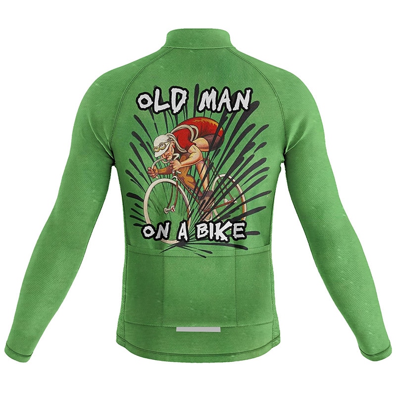 Men's Cycling Jersey Graphic Letter & Number Long Sleeve Bike Jersey Top with 3 Rear Pockets Mountain Bike MTB Road Bike Cycling Quick Dry Reflective Strips Back Pocket Moisture Wicking Sports Dark 2026 - $34.99 –P12