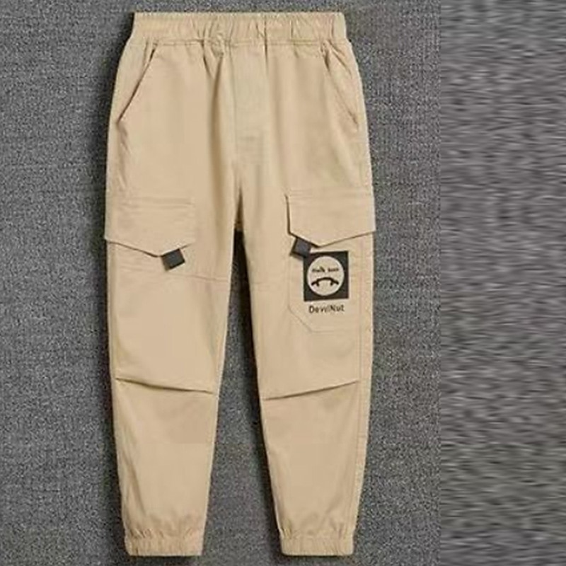 Kids Boys Sweatpants Trousers Pocket Cartoon Letter Breathable Comfort Pants Training Sports Daily Basic Black Avatar Overalls Black Small Label Overalls Army Green Small Label Overalls Mid Waist 2025 - $17.49 –P12