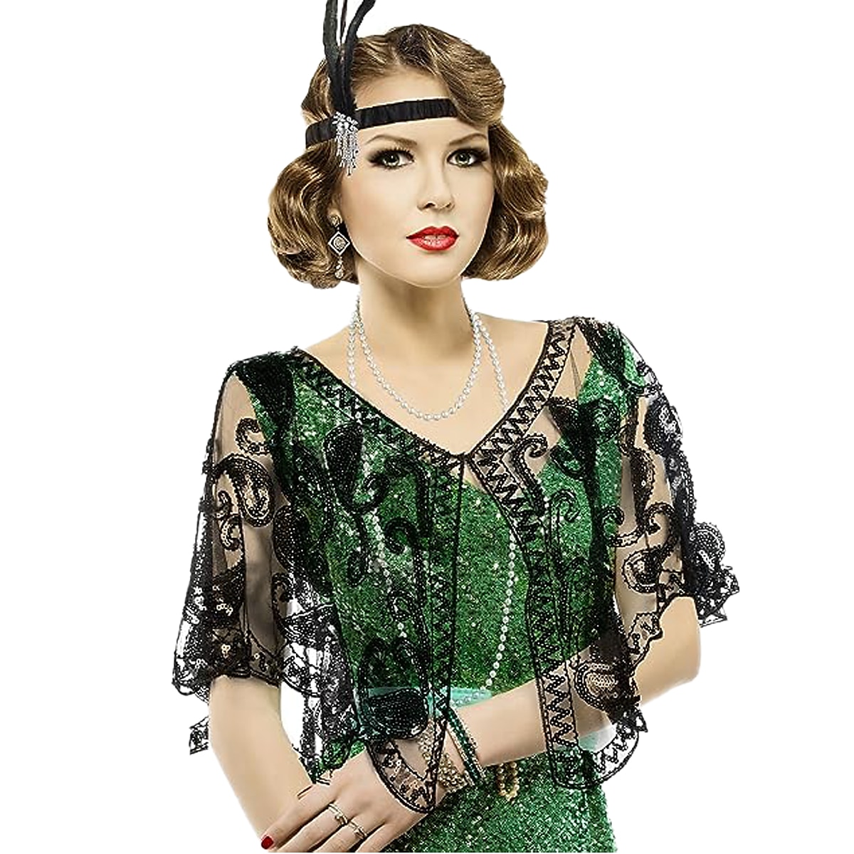 Retrò Vintage Anni Ruggenti Anni 1920 Costume Cosplay Abiti Fascia Flapper Il grande Gatsby Invitato al matrimonio Paillettes Frangia con nappe Per donna Natale Halloween Carnevale Halloween Festa del 2025 a $26.99 –P7