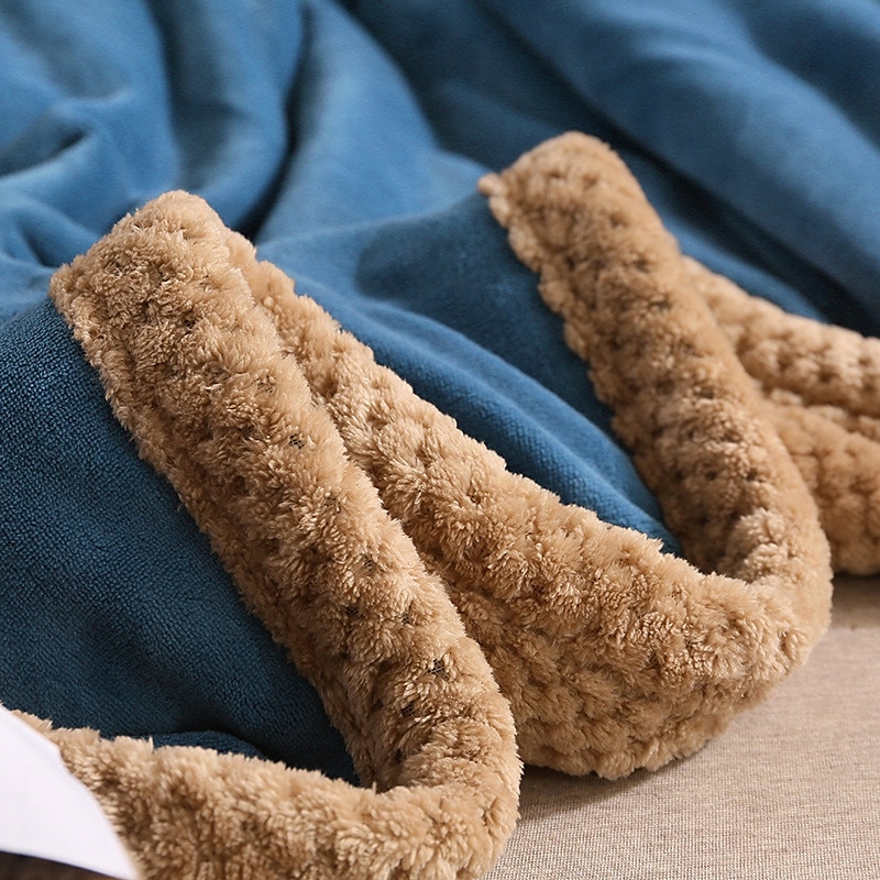 Double-Sided Coral Fleece Blanket Three-Layer Quilted Thickened Cover Quilt Flannel Blanket Double Single Air-Conditioning Nap Blanket 2025 - $35.99 –P5