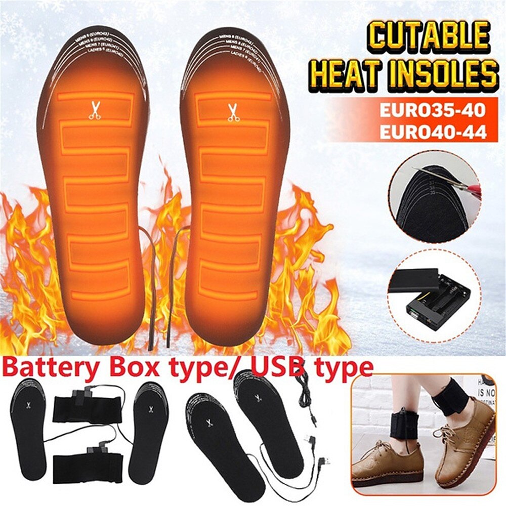 USB Electric Heated Shoe Insole Winter Warm Women Foot Pad