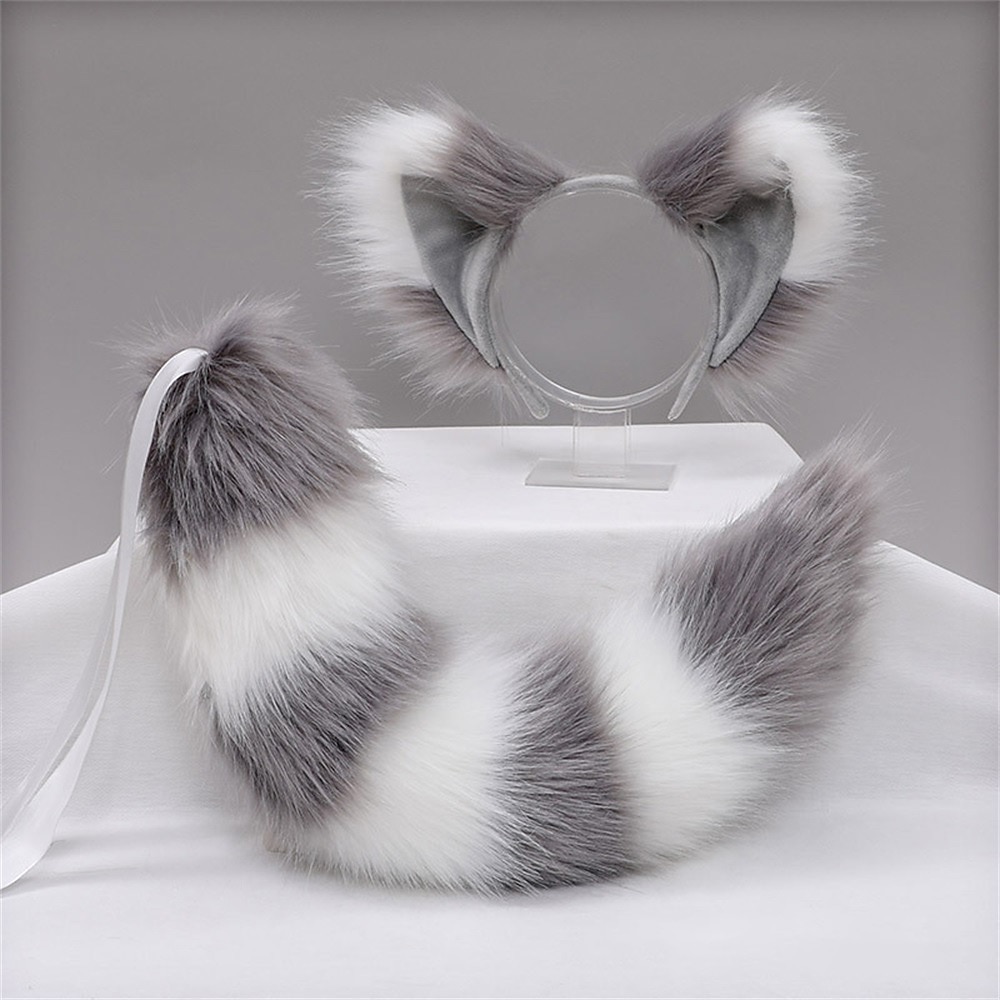Plush Beast Ears KC Headwear cosplay Tail Accessories Handmade Fox Ears Hair Hoops Fox Tail Set 2025 - $24.99 –P3