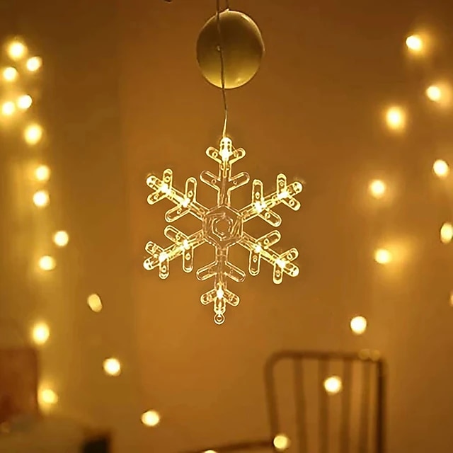 Christmas Decor Night Light Santa Elk Angel Heart LED Light Battery Powered Suction Cup Window Chandelier Xmas Tree New Year Party Holiday Home Decoration 2025 - CAD $9.99 –P10