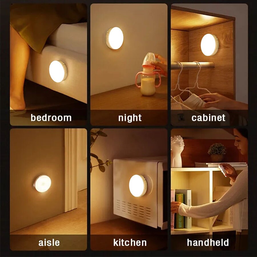 Wireless Motion Sensing Wall Light Charging Night Light Night Automatic Sensing Light Kitchen Bedroom Decorative Light 2025 - $8.99 –P5