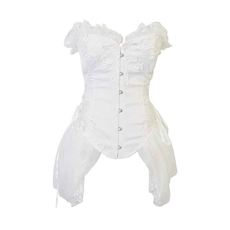 Vintage Rococo Punk & Gothic Overbust Corset Bustier Bodyshaper Pirate Lace Women's Fantasy Halloween Carnival Valentine's Day Party / Evening Prom Adults' Bra Underwear All Seasons 2025 - $36.99 –P8