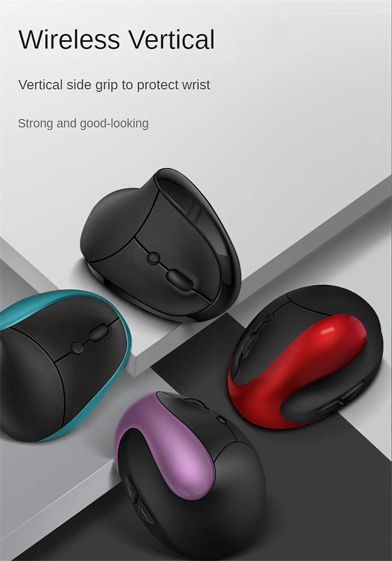 Rechargeable Vertical Mice Ergonomic Wireless Mouse 2.4G USB Receiver 1600 Adjustable DPI 6 Buttons Mouse 2025 - $17.99 –P3