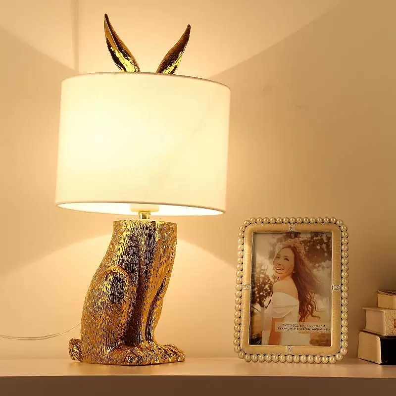 Table Lamp Modern Golden LED Rabbit Table Lamp with E27 Bulb Bedroom Bedside Lighting Fixtures for Living Room Dining Room Study Room Desk Lights 110-240V 2025 - $291.99 –P4