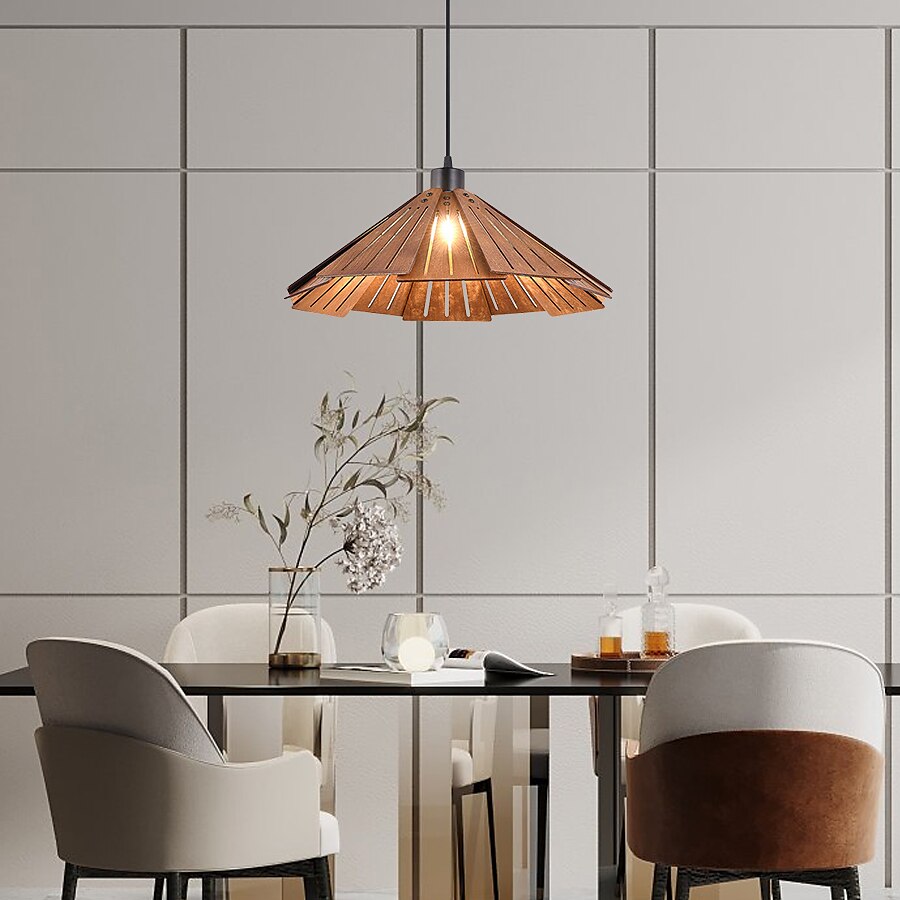 lampada a sospensione moderna lampada a sospensione geometrica paralume in legno naturale illuminazione corridoio lampadario lampada da soffitto per camera da letto cucina isola fattoria 110-240v del 2025 a $152.99 –P15