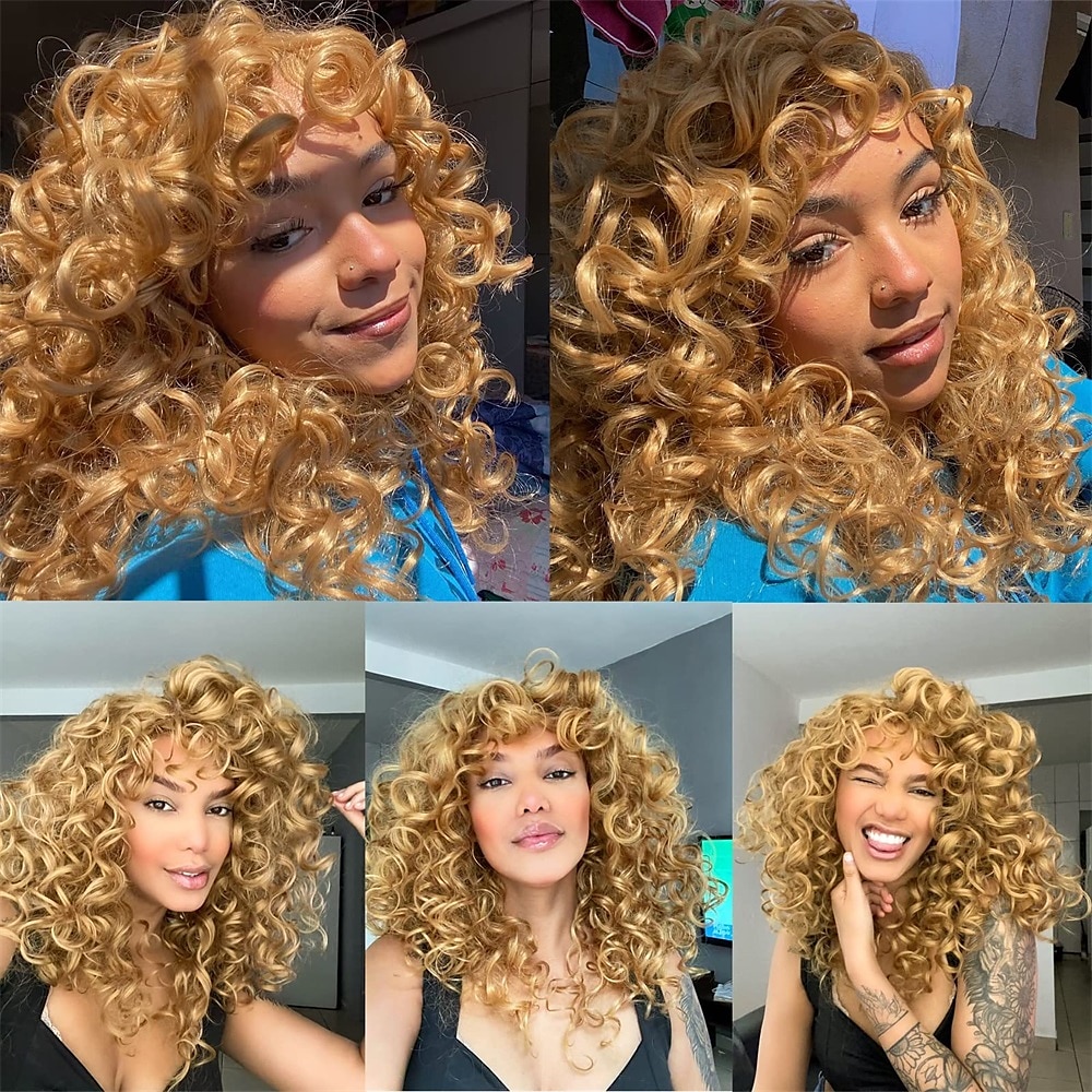 Long Curly Wavy Blonde Wigs for Women Side Part Natural Looking Cosplay Synthetic Fiber Wig Heat Resistant Replacement Wig Halloween Cosplay Party Wigs 2025 - $23.99 –P13