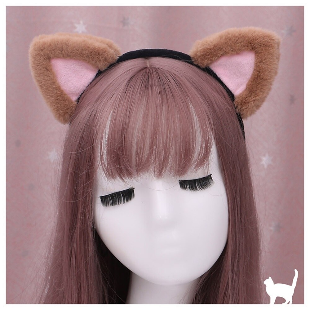 Handmade Cute Lolita Hair Ornaments Animal Ears Headdress Cosplay Props Lo Mother Cat'S Ears (Steamed Cat-Ear Shaped Bread) Hair Hoop 2025 - $8.49 –P6