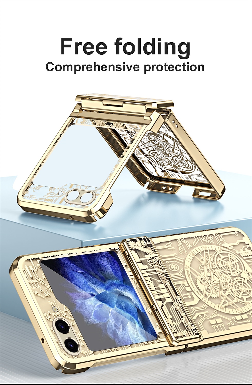 Phone Case For Samsung Galaxy Z Flip 7 Z Flip 6 Z Flip 5 Z Flip 4 Z Flip 3 Back Cover Pattern Anti-Scratch Shockproof Tile TPU PC 2025 - $13.99 –P5