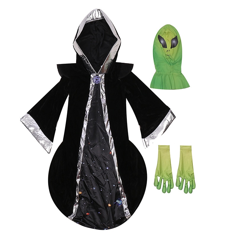 Barn Gutt Halloween Kappe Yttertøy Tegneserie Langermet Frakk Ytelse Mote Alien-sjef Høst Vinter 7-13 år 2025 - $34.99 –P9