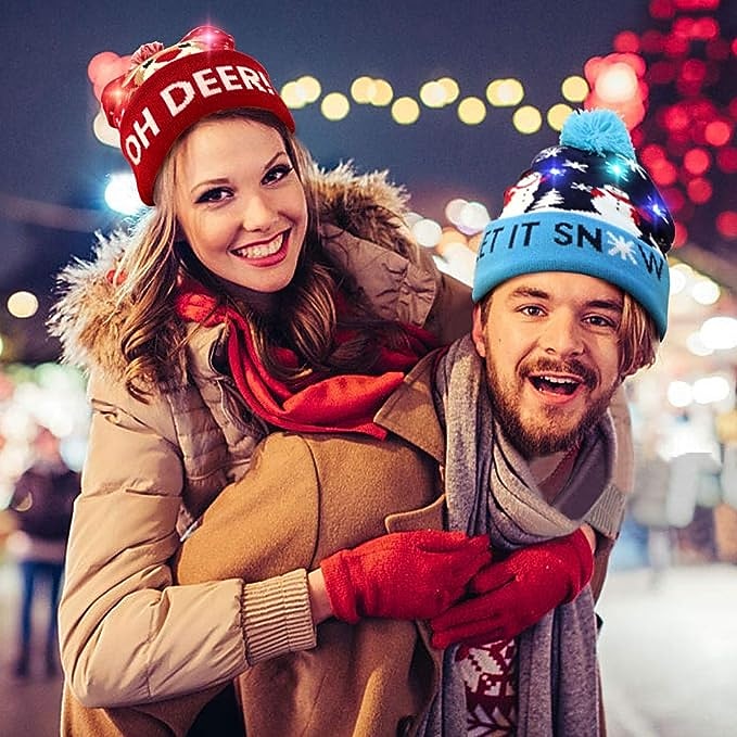 natale per bambini decorazione per adulti cappello led cappello di natale bagliore natale berretti in maglia unisex vacanza bagliore maglioni regali di natale ornamenti del partito di capodanno del 2025 a $6.99 –P4