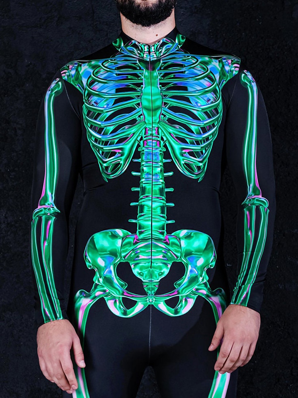 Skull Skeleton Carnival Costume Full Body Suit Cosplay Costume Bodysuits Halloween Group Couples Costumes Kid's Adults' Men's Women's Scary Costume Halloween Carnival Masquerade Easy Carnival Costume 2025 - $32.99 –P4
