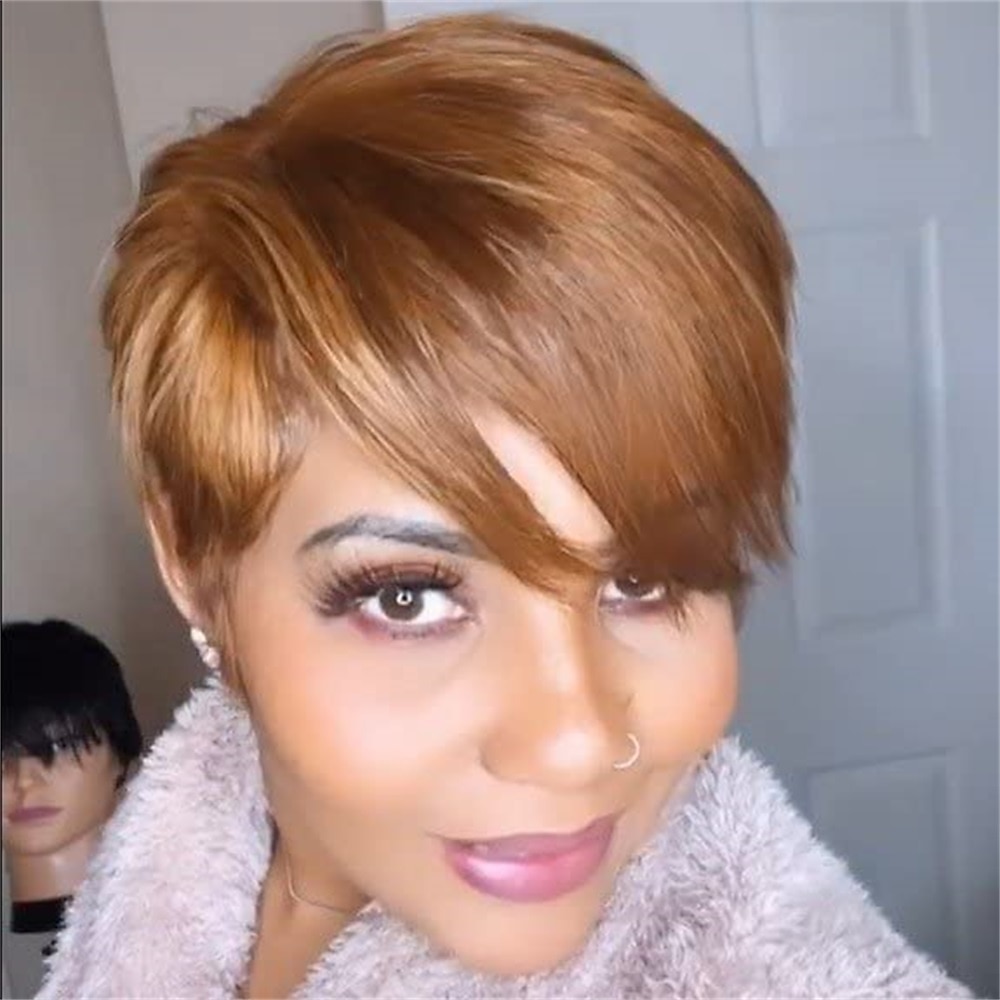 parrucche corte pixie cut con frangia bionda mista marrone parrucche sintetiche miste marroni per le donne nere parrucche corte pixie per le donne parrucche del partito di cosplay di halloween del 2025 a $21.99 –P1