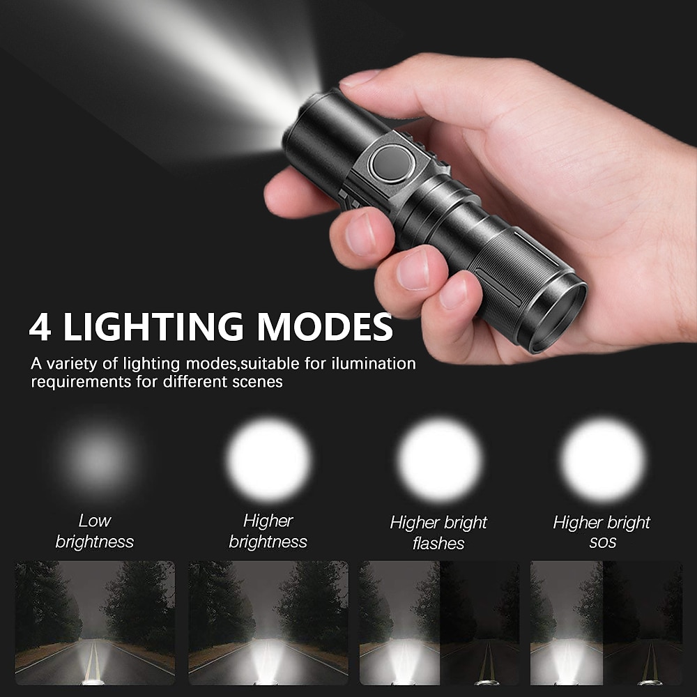 Ultra Powerful Flashlight 2000M High Power Rechargeable LED Flash Lights  Zoomable Tactical Torch Lamp Waterproof Camping