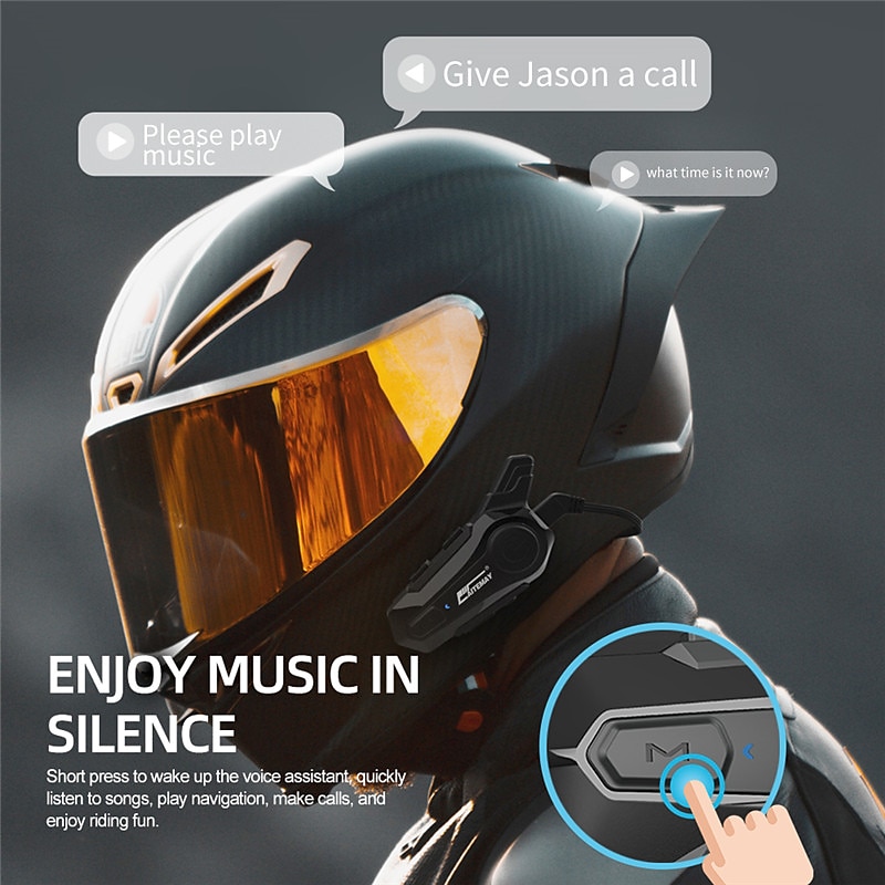 New Motorcycle Bluetooth Headset Intercom Outdoor Riding Headset, Motorcycle BT Intercom with FM Radio Helmet BT Headset Waterproof Universal Communication System for ATV Dirt Bike Motorcycle 2025 - $91.99 –P3