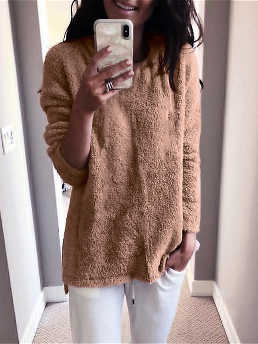 Femme Pull mode Décontractées Flexible Couleur unie Grosse maille Col Roulé énorme manche longue Hauts réguliers Tricoter du quotidien Sortie Fin de semaine Noir Blanche Automne Hiver de 2025 ? $11.99 –P8