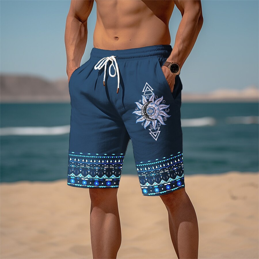 Homens Estampas Abstratas Geometria Shorts de praia Shorts Terry Cintura Média Vintage Estilo Étnico Retro Vintage Diário Feriado Streetwear Com Cordão Cintura elástica Impressão 3D Designer Roupa de 2025 por $19.99 –P4