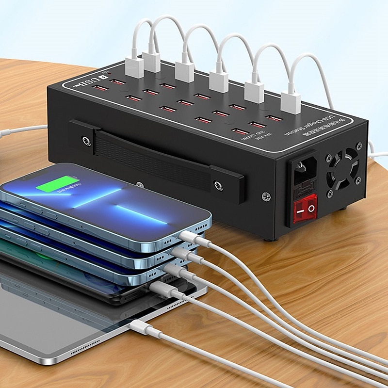caricabatterie multi usb stazione di ricarica rapida usb universale caricatore portatile per iphone 15 samsung xiaomi ipad tablet 10/20/30/40/50/60 porte del 2025 a $97.99 –P2