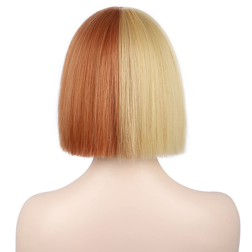 Blonde Bob Wig with Bangs - 12'' Short Blonde Wig for Women Natural Look Color Wigs with Bangs Super Soft and Easy to Wear Straight Bob Wig Synthetic Wig for Daily Halloween 2026 - $22.99 –P11