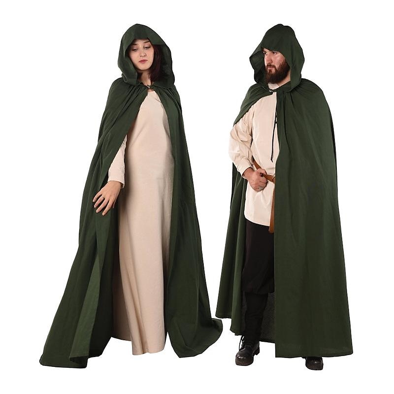 Retro Vintage Punk e gótico Medieval Capa Traje Cosplay Bruxa Feiticeiro Viking Cor Sólida Homens Mulheres Unisexo Celta Viking Fantasia Dia Das Bruxas Carnaval Baile de Máscaras Espetáculo Palco de 2025 por $89.99 –P7