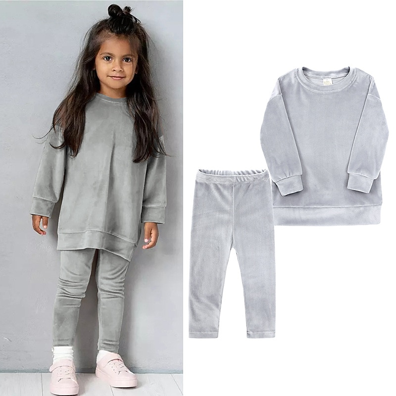 2 предмета Дети (1-4 лет) Девочки Сплошной цвет Crewneck Комплект с капюшоном и спортивными штанами Устанавливать Длинный рукав Спорт на открытом воздухе 3-7 лет Осень Цвет шампанского Розовый Синий 2025 - $20.99 –P5