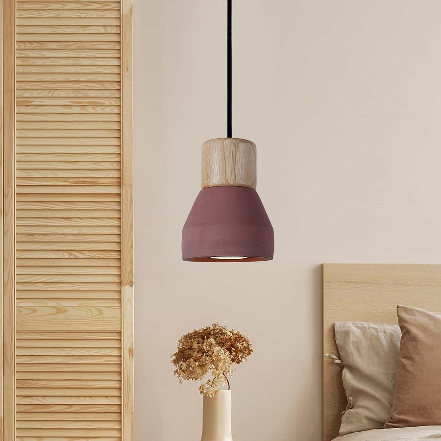 LED Pendant Light Wood Art Cement Concrete Hanging Lamp Simple Cafe Restaurant Bar Pendant Light E27 Light Source Metal Iron Art Droplight Flashlight Concrete Ceiling Light 110-240V 2025 - $67.99 –P5