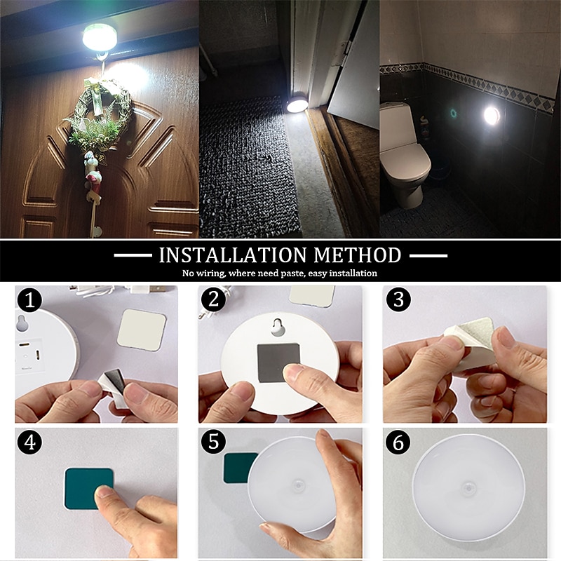 8LEDs Motion Sensor Light LED USB Night Light Kitchen Bedroom Stair Cabinet Hallway Closet Closet Night Light Charging Light 2025 - $5.99 –P9
