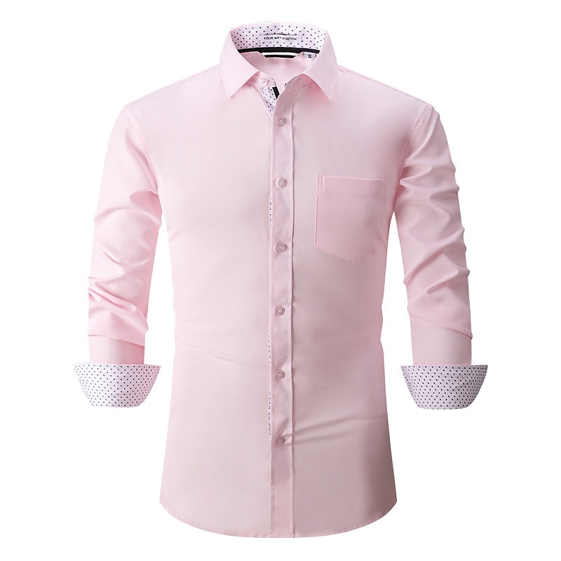 Men's Shirt Summer Shirt Casual Shirt Button Up Shirt Black White Pink Wine Red Long Sleeve Geometric Color Block Lapel Vacation Daily Patchwork Clothing Apparel Polyester Fashion Casual Comfortable 2025 - $22.99 –P16