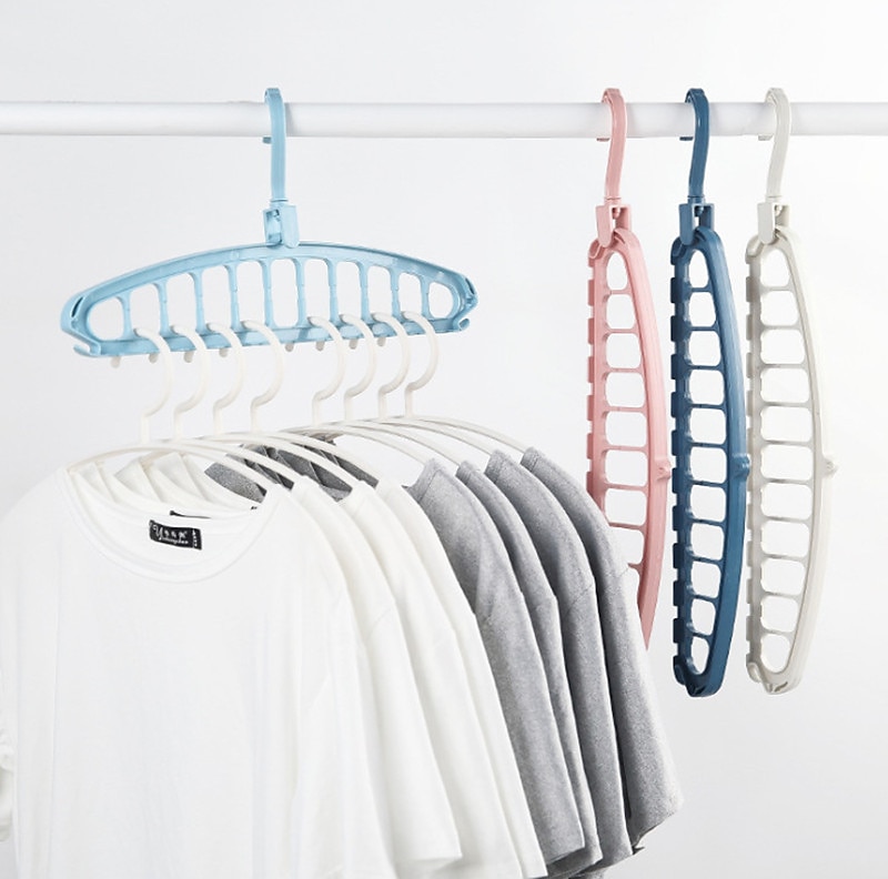 1pc Space Saving Multi-Hole Clothes Hanger For Home, Dorm, And Travel -  Foldable Drying Rack For Trousers, Shirts, And Skirts