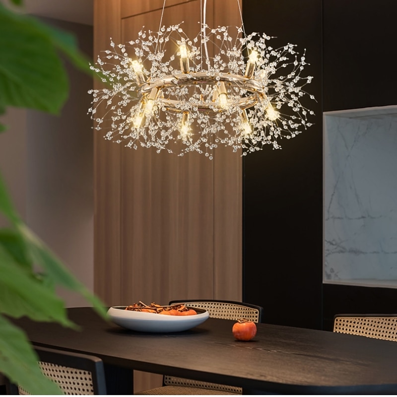 Modern Crystal Chandeliers Firework, 12/20/28/40-Light Chrome Pendant ...