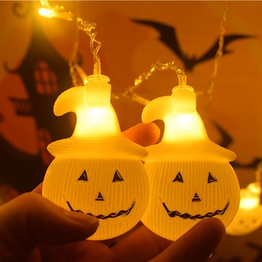 Halloween Decorations 3.5M 96Led LED Icicle Curtain String Lights, 3D Pumpkin Ghost Lantern for Home Party Holiday Lights EU US AU UK Plug 2025 - $17.99 –P2