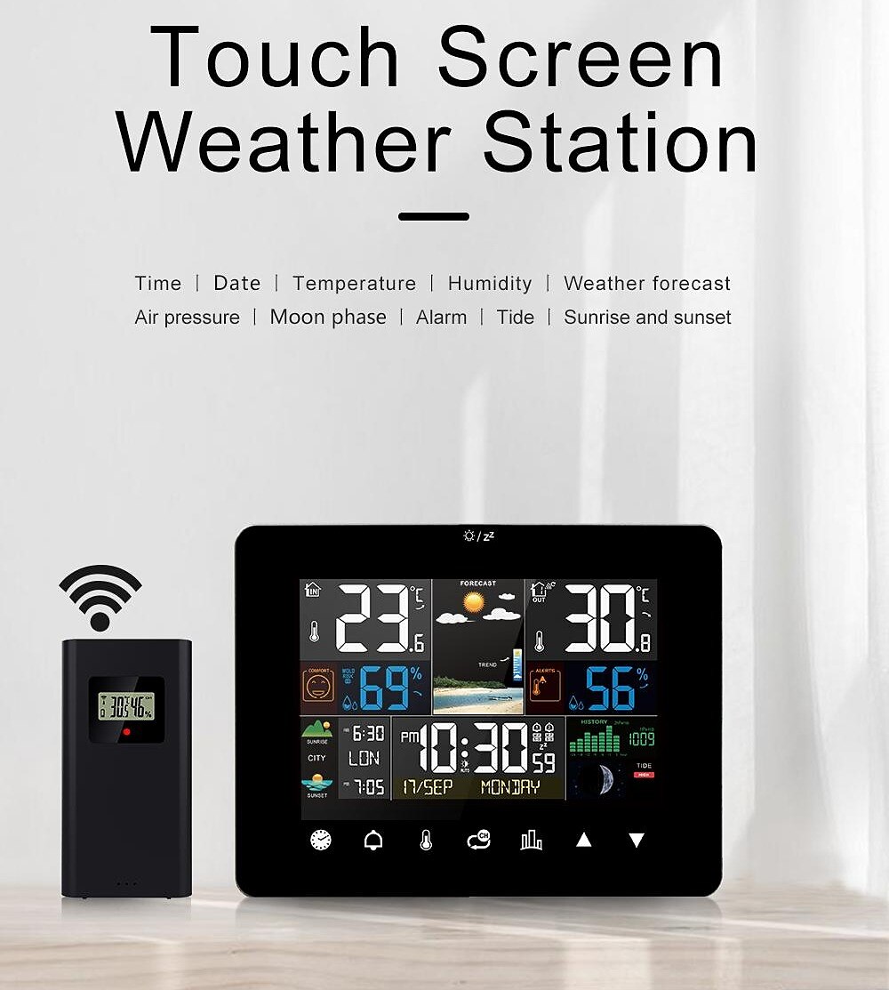 digitaal scherm wekker weerstation temperatuursensor met elektronische thermometer weerbarometer voorspellingssensor 2025 - $66.99 –P1