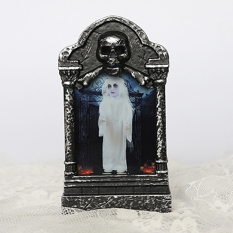 Halloween czaszka nagrobek lampa nawiedzony dom wystrój wystrój ogrodu domu lampka nocna rekwizyty na przyjęcia świecące oświetlenie led nagrobek 2025 - $6.49 –P2