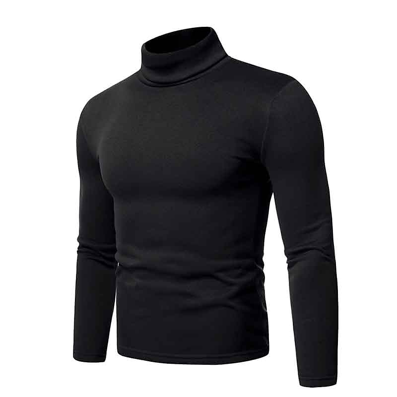 Férfi Garbó Kötöttáru Férfi teknős nyakú jumper Pulóver Kötött Normál felsők Kötött Sima Körgallér Modern Kortárs Munka Hétköznapi viselet Ruházat Ősz Tél Bor Fekete S M L 2025 - $6.99 –P5