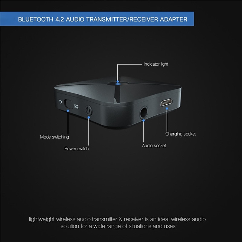 2 в 1 bluetooth4.2 компьютерные наушники aux автомобильная стерео музыка аудио адаптер беспроводной передатчик bluetooth приемник 2025 - $12.99 –P4