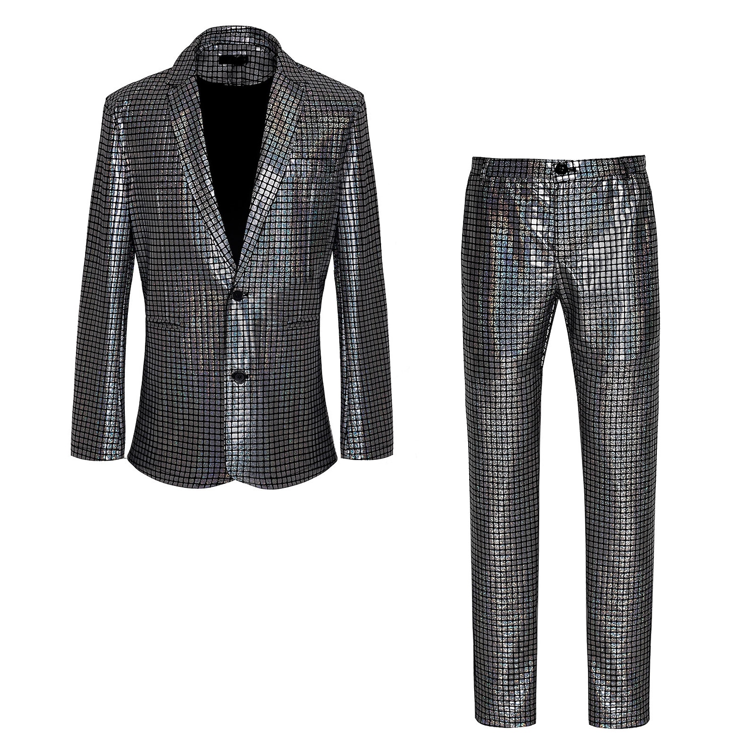 disco 1980erne Bukser Drakter Dresser & Blazere Disk Paljetter Herre Karnevalskostyme Maskerade Ytelse Fest Klubb Voksne Frakk Bukser Alle årstider 2025 - $57.99 –P9